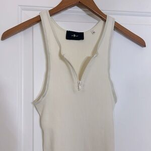 7 For All Mankind, quarter zipped rib tank, size S.